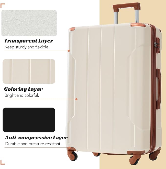 Merax Luggage Set 6 Piece Expandable Lightweight ABS Hardshell Suitcases - Image 9