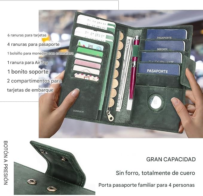 CONTACTS Full Grain Leather Family Passport Holder - Image 2