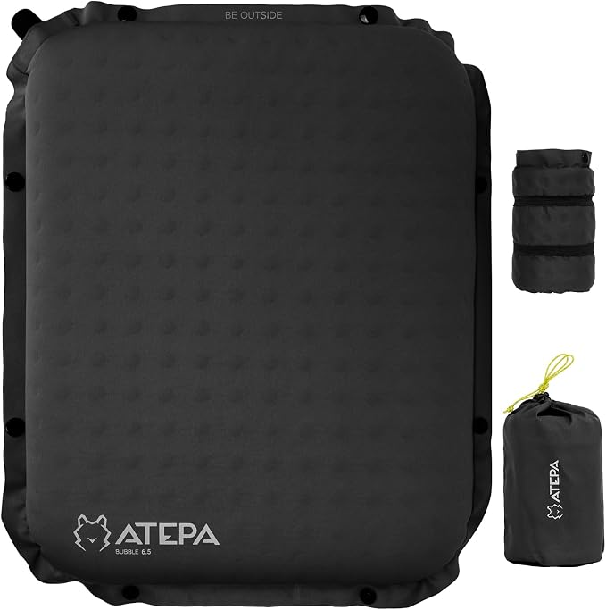 ATEPA Inflatable Stadium Seat Cushion, Self-Inflating Memory Foam Stadium Seats by ATEPA