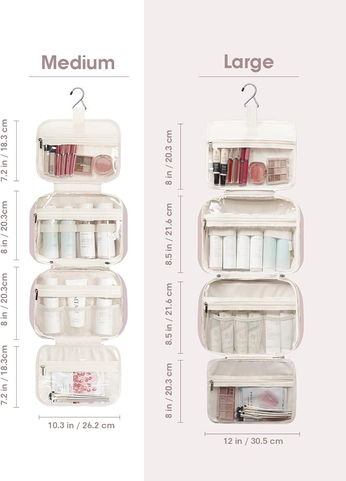 Narwey Hanging Toiletry Bag for Women Travel Makeup Bag Organizer Toiletries - Image 5
