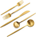 Matte Gold Silverware Set, VANVRO 40-Piece Stainless Steel Flatware Set by VANVRO