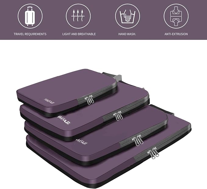 BAGAIL 4 Set/6 Set/8 Set Compression Packing Cubes Travel Accessories - Image 5