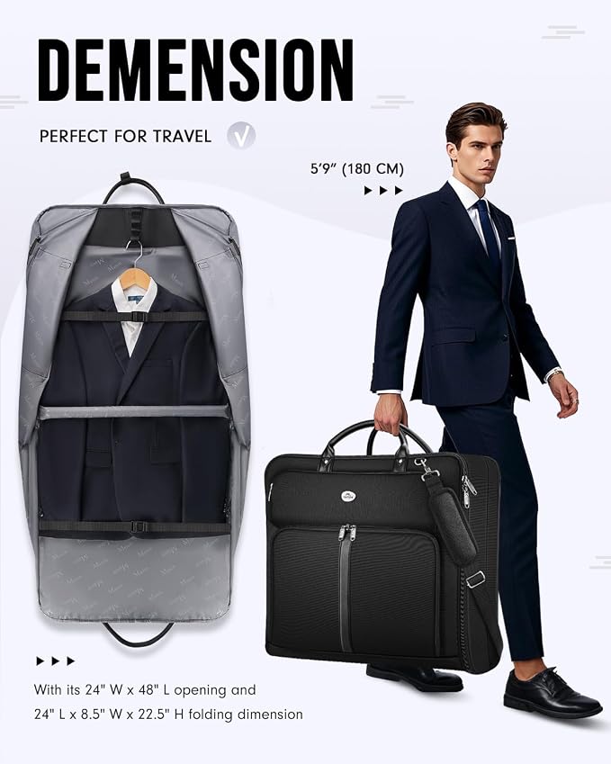 MATEIN Mens Garment Bags for travel, Large Travel Suit Bag Up to 7 Suits - Image 5