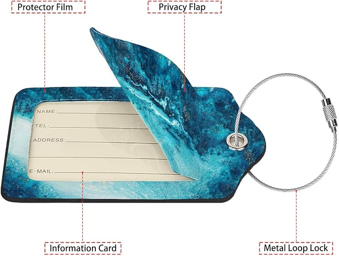 Abstract Ocean Texture Luggage Tags - Image 2