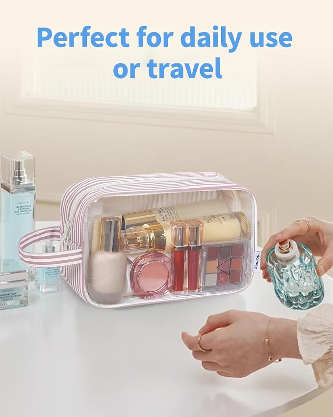 Narwey Clear Toiletry Bags for Traveling Women Men, Make Up Organizer, Skincare - Image 7