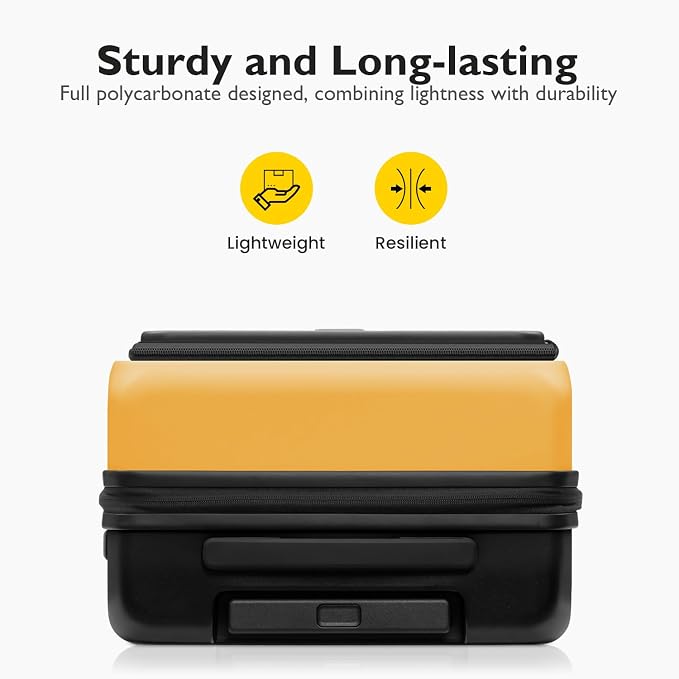 LEVEL8 Top Opening Carry on Luggage Hardshell, Large Suitcases - Image 6