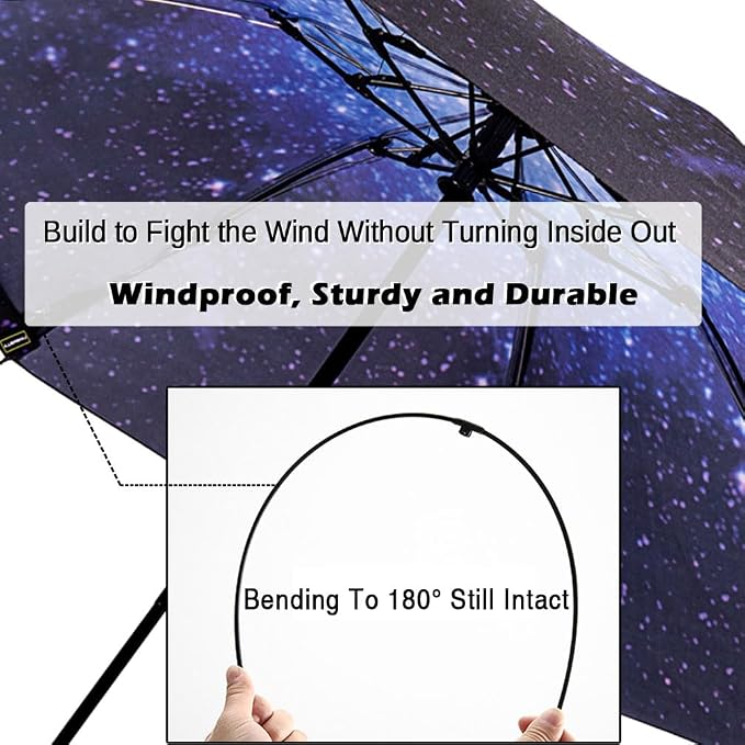 LANBRELLA Compact Reverse Folding Umbrella Auto Windproof Travel Umbrella - Image 3