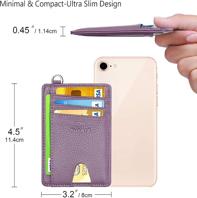 FurArt Slim Minimalist Wallet, Front Pocket Wallets, RFID Blocking, Credit Card - Image 7