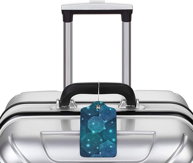 2Pcs Glowing Mandala Themed Luggage Tags - Image 6