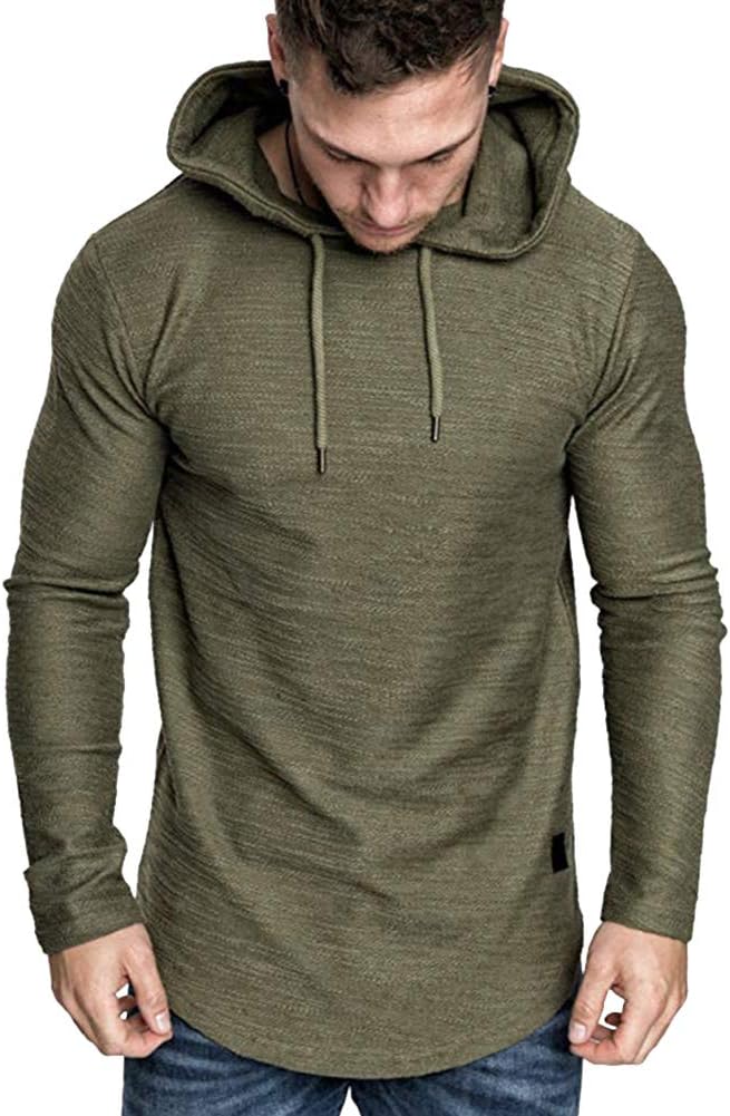 Lexiart Mens Fashion Athletic Hoodies Sport Sweatshirt Solid Color Fleece - Image 3