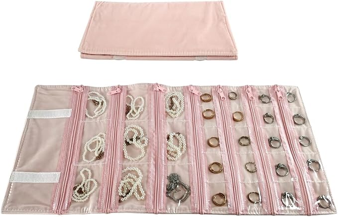 Travel Jewelry Roll Bag Portable Organizer Pouch by SCIKHEFT