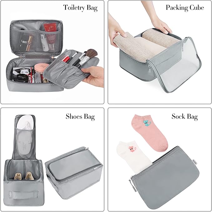 BAGAIL 8 Set Packing Cubes Luggage Packing Organizers - Image 3