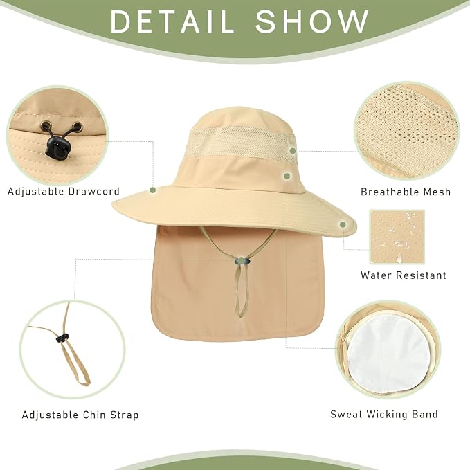 Fishing Hat Breathable Wide Brim Sun Hats - Image 5