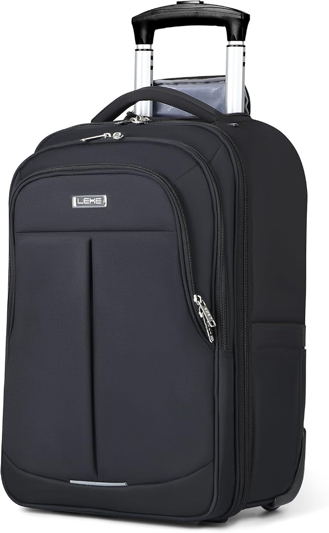 Rolling Backpack for Adults, 18 Inch Waterproof Carry-on Back pack by Lekespring