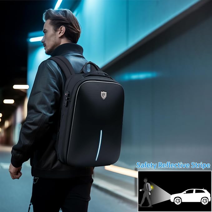 FENRUIEN Gaming Laptop Backpack 15.6 Inch, Expandable Hard Shell Backpack - Image 4