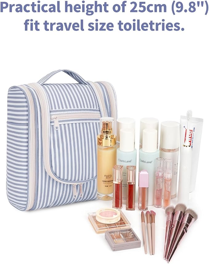 Narwey Small Striped Hanging Travel Toiletry Bag - Image 5