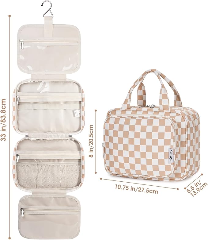 Narwey Hanging Toiletry Bag for Women Travel Makeup Bag Organizer Toiletries - Image 8