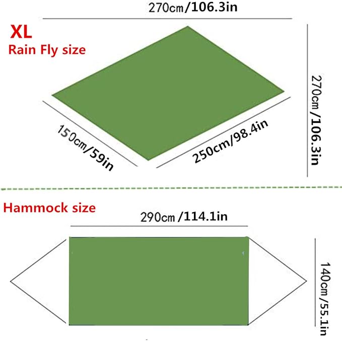 Camping Hammock with Rain Fly Tarp and Mosquito Net with Tree Straps，1/2 Person - Image 6