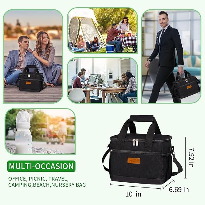 iknoe Insulated Lunch Bag, Foldable 8.5L Cooler Bag - Image 4