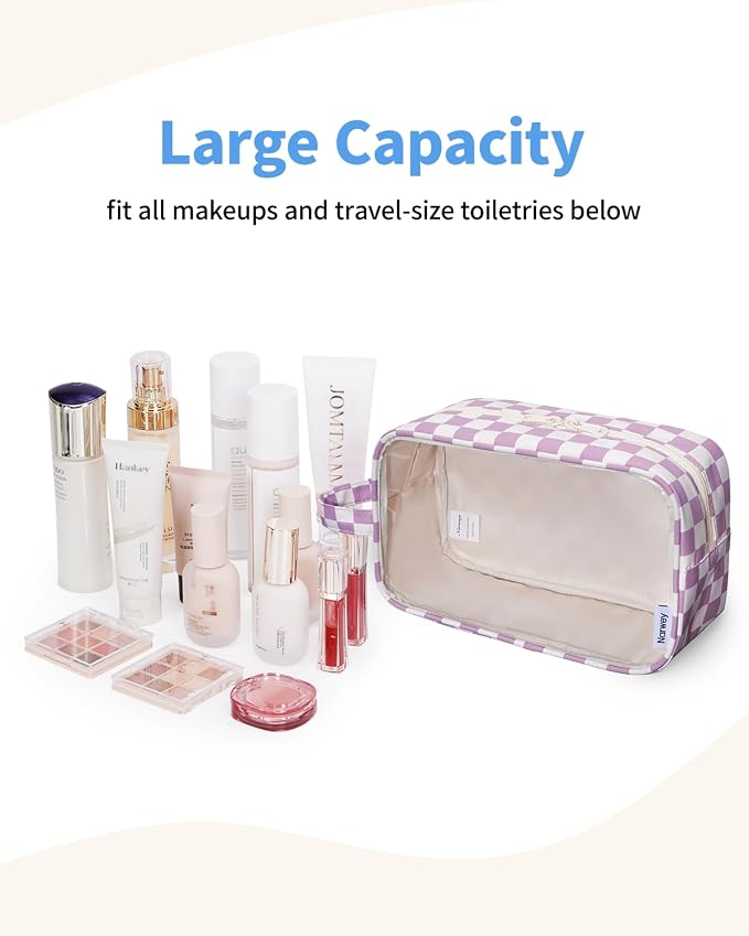 Narwey Clear Toiletry Bags for Traveling Women Men, Make Up Organizer, Skincare - Image 2