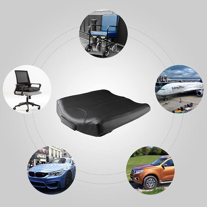 Leather Car Memory Foam Heightening Seat Cushion - Image 8