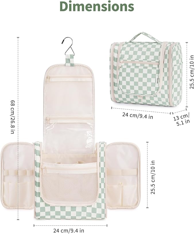 Narwey Checked Hanging Travel Toiletry Bag - Image 5