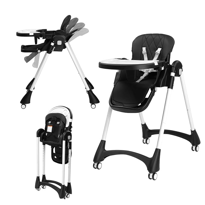 JOYMOR Foldable Baby High Chair, 4 in 1 Convertible Highchair by JOYMOR