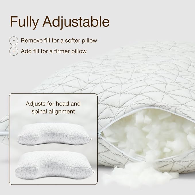 Coop Home Goods Original Cut-Out Adjustable Pillow, King Size Bed Pillows - Image 2