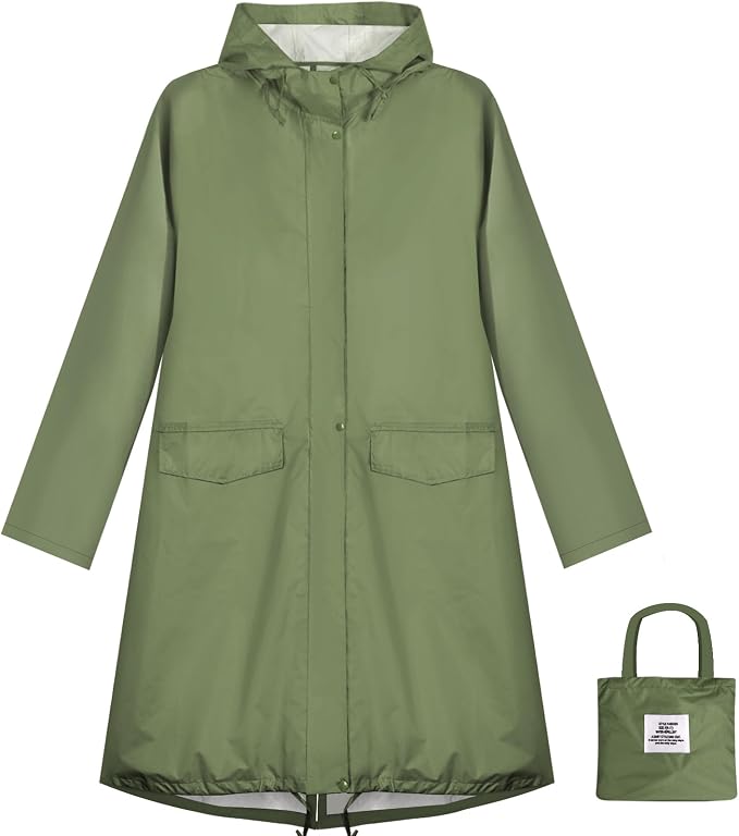 ANYOO Waterproof Rain Poncho Lightweight Reusable Hiking Hooded Coat Jacket by Anyoo