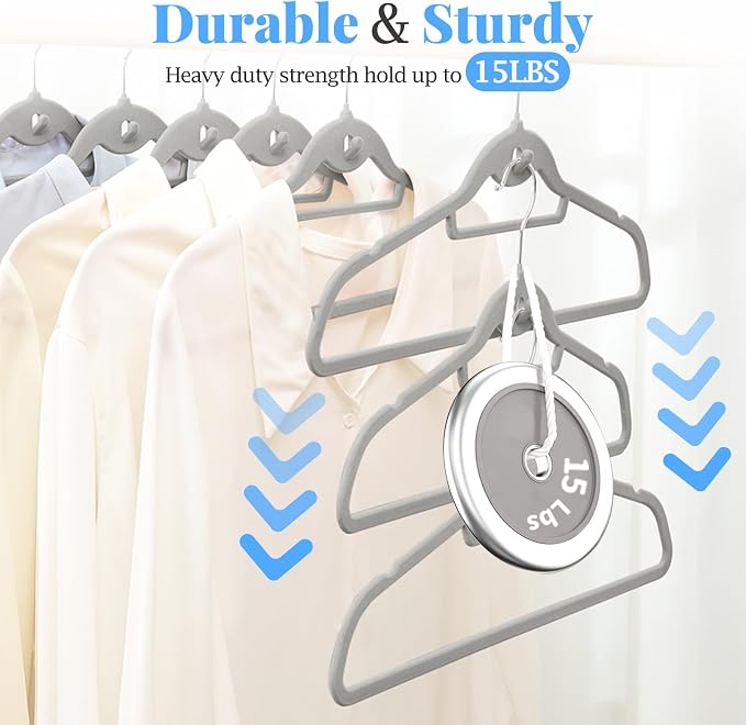 Velvet Felt Stackable Hangers 50 Pack, Non Slip, - Image 2