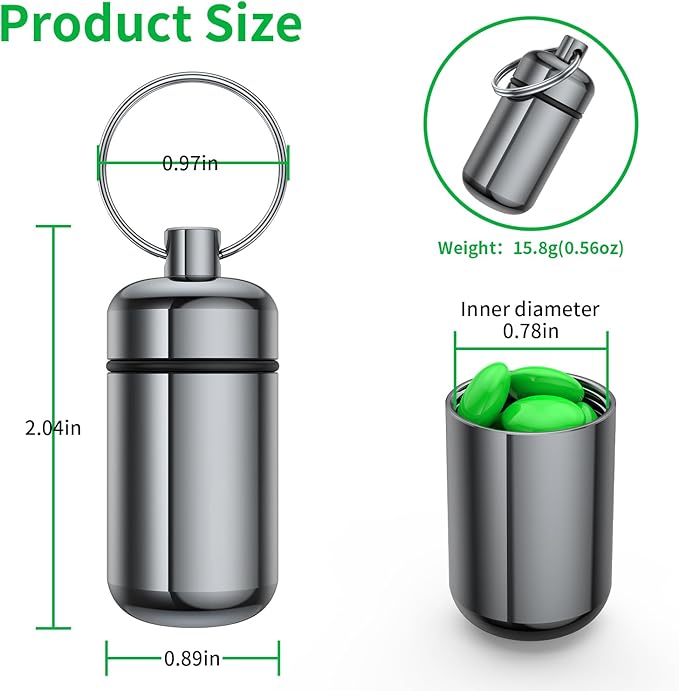 3 Pack Small Pill Box, Airtight Aluminum Alloy Pill Organizer Travel Pill Case - Image 2