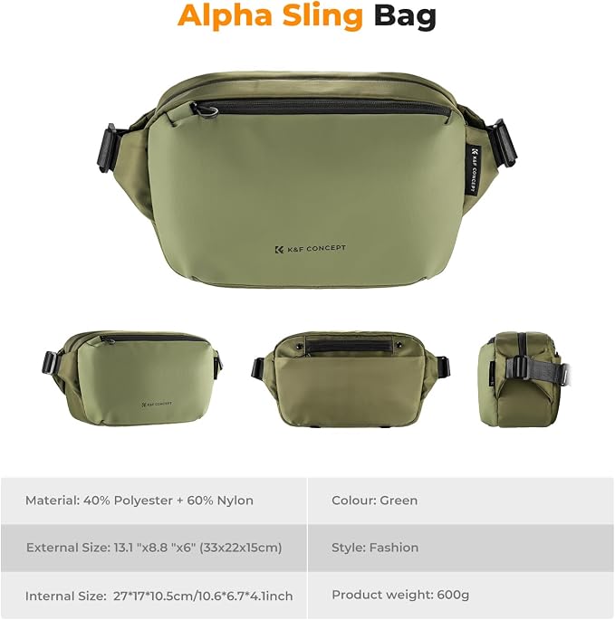 K&F Concept 2 in 1 Sling Bag Everyday Shoulder Bag & Multifunction Photography - Image 7