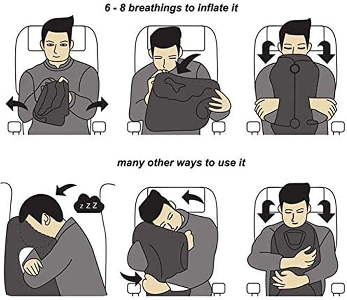 Inflatable Travel Pillow for Airplane, Neck Air Pillow for Sleeping to Avoid - Image 7