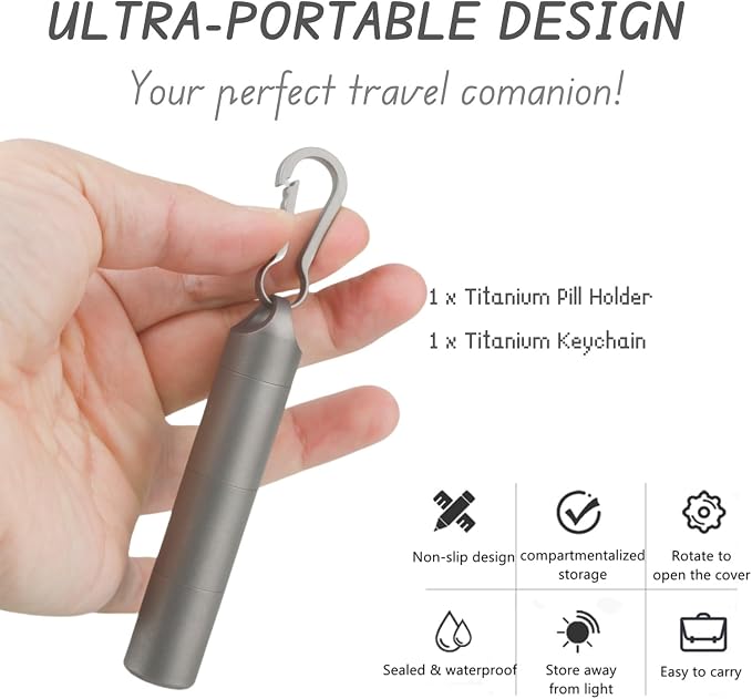 Titanium Keychain Pill Holder - Image 4