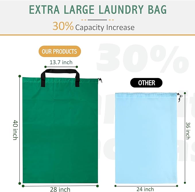 Extra Large Laundry Bag With Handles, Heavy Duty, Travel Laundry Bag - Image 2
