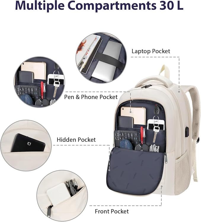 MATEIN 17 Inch Laptop Bookbag for Women, College School Backpack Large Capacity - Image 6