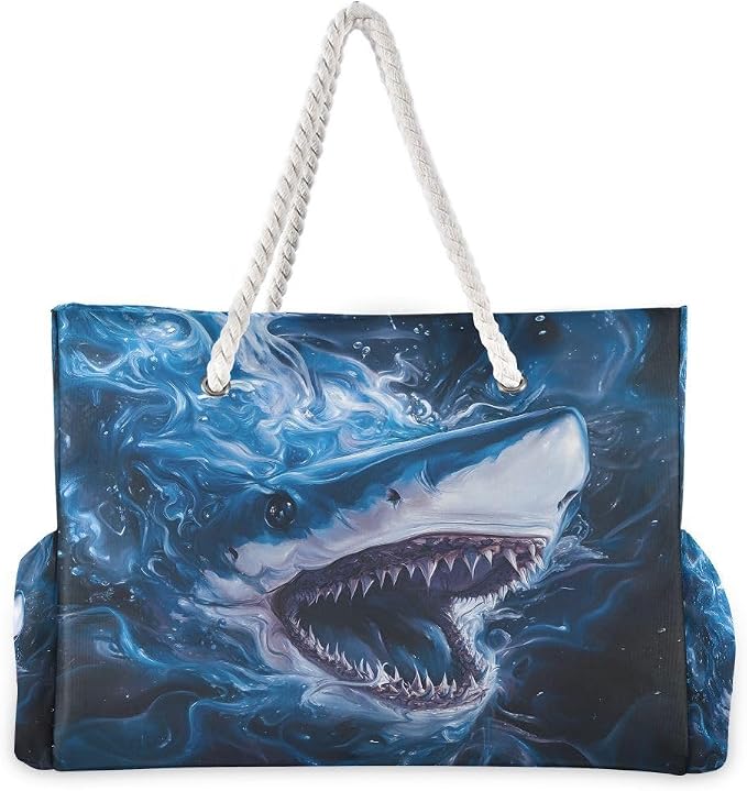 senya Large Beach Bags Totes Canvas Tote Shoulder Bag Soft Wave Water Resistant - Image 2