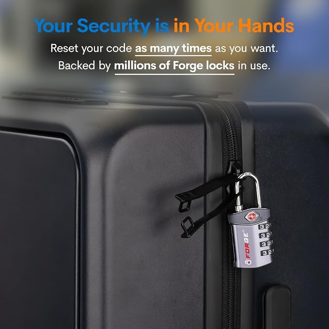 Forge 4-Digit Combination Lock, TSA Approved Locks - Image 4