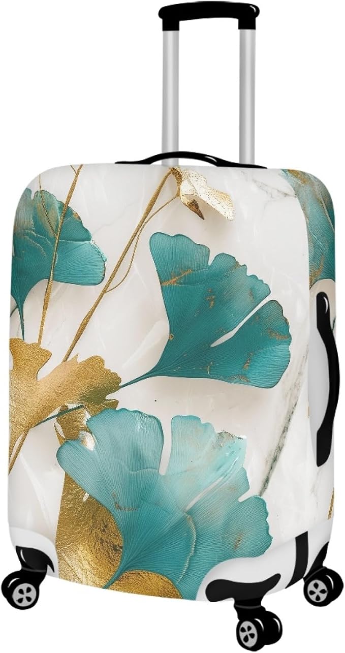 Gold Ginkgo Biloba Leaf Travel Luggage Cover Elastic Baggage Protector - Image 2
