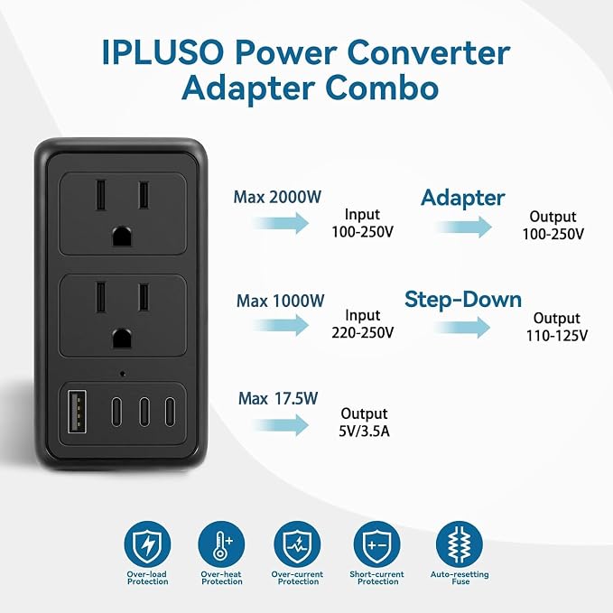 Upgraded 2000W 220V to 110V Voltage Converter US to Europe, Power Converter - Image 6