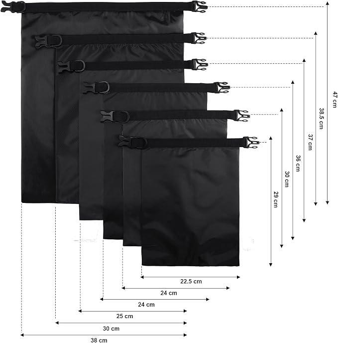 Shappy Waterproof Dry Bag Set 6 Sizes Lightweight Sacks and Long Adjustable - Image 2