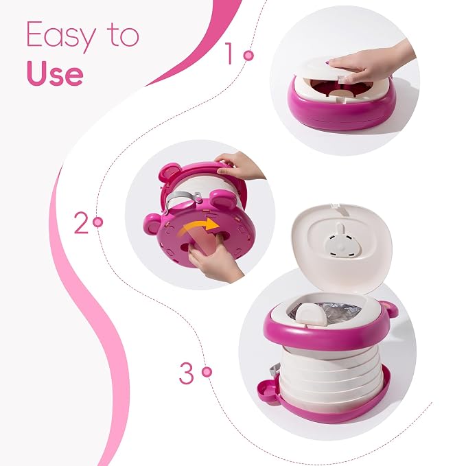 Travel Potty Seat for Toddler，Foldable Car Potty for Toddler, Portable Toilet - Image 5