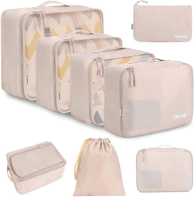 BAGAIL 8 Set Packing Cubes Luggage Packing Organizers by BAGAIL