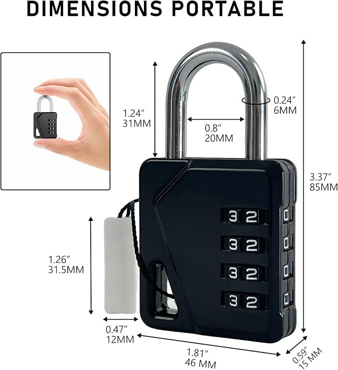 LAFENLIN 2 Pack Combination Locks, Locker Locks - Image 3