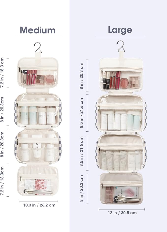 Narwey Travel Toiletry Bag for Women Large Hanging Makeup Bag Organizer - Image 3