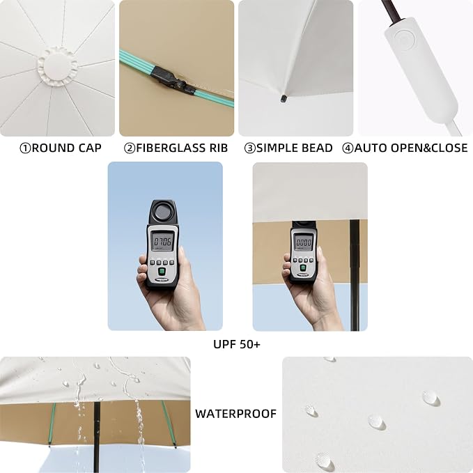 Folding Umbrella Anti-UV Compact Durable Folding Umbrella Auto Open Close - Image 7