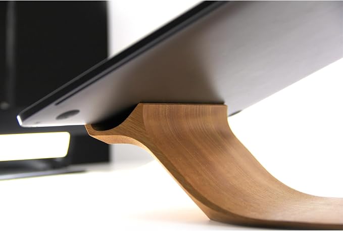 XDK Wood Laptop Stand for Desk, Ergonomic Height Riser for Notebook Computer up - Image 3