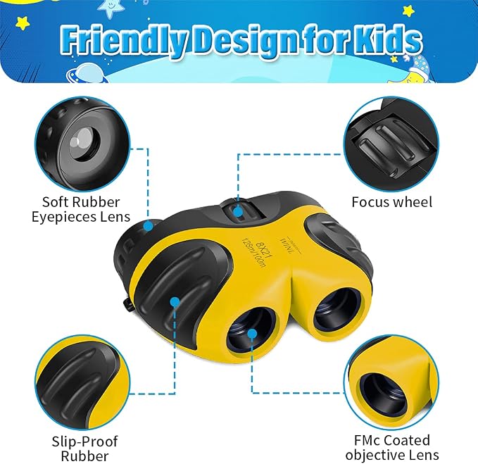 Toys for 4-5 Year Old Boys, VNVDFLM 8 X 21 Kids Binoculars for Children - Image 3