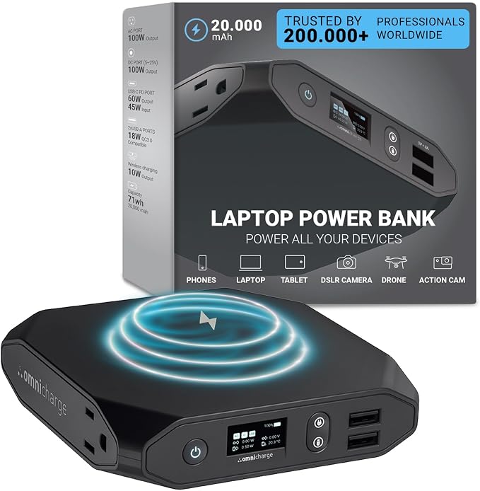Omni 20+ Professional Premium Portable Power Bank by Omnicharge