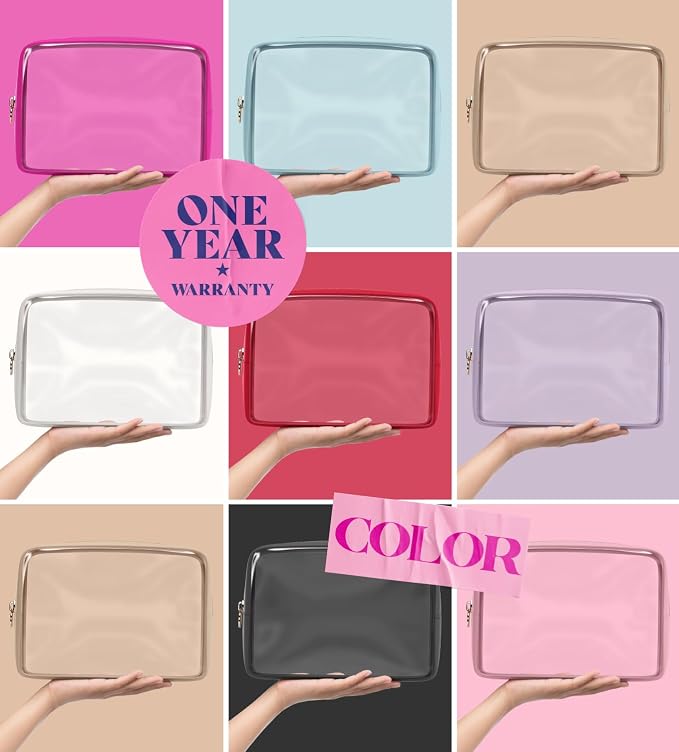 Clear Makeup Bag Zipper Pouch, Transparent Cosmetic Case Organizer, TSA - Image 5